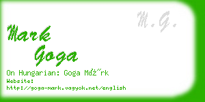 mark goga business card